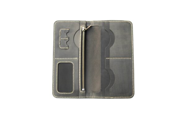 Waxy Cow Leather Long Wallet